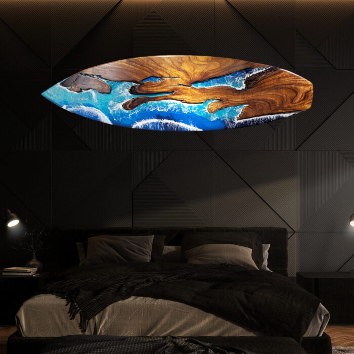 66 inch Milo Wood Surfboard Art | Hawaii Exotic Wood Art