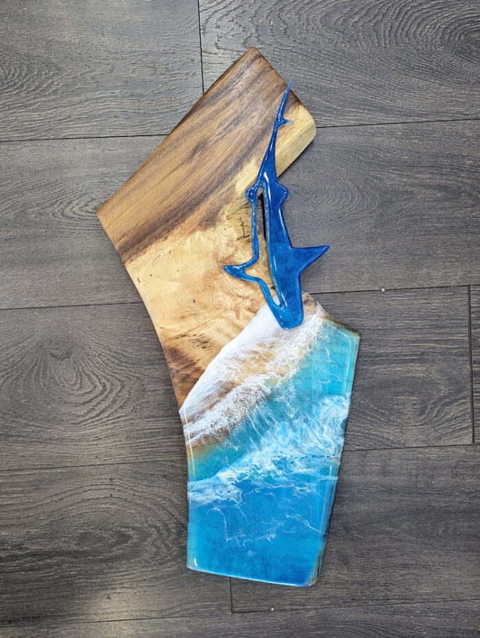 Tiger Shark Ocean Art | Hawaii Monkey Pod Wood