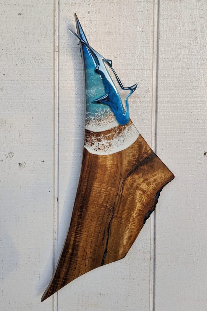 Tiger Shark Ocean Art | Waimea Valley Koa Wood